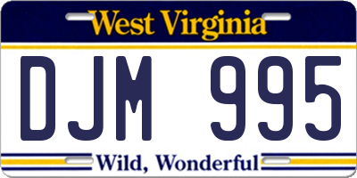 WV license plate DJM995