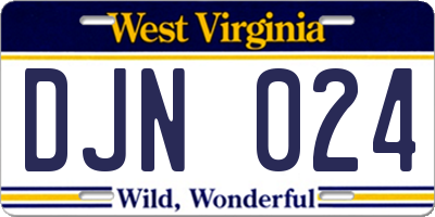 WV license plate DJN024
