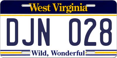 WV license plate DJN028