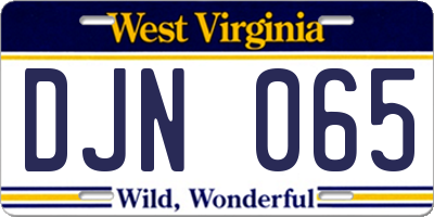 WV license plate DJN065