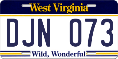 WV license plate DJN073