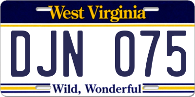 WV license plate DJN075