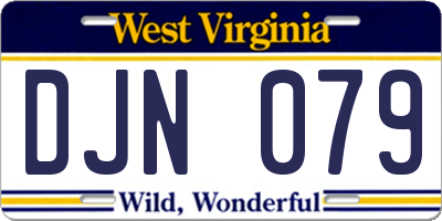 WV license plate DJN079