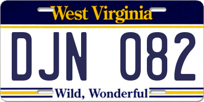 WV license plate DJN082