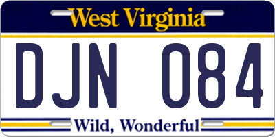 WV license plate DJN084