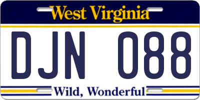 WV license plate DJN088