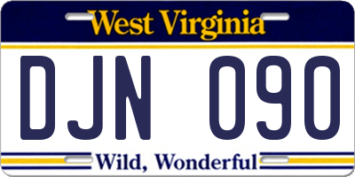 WV license plate DJN090