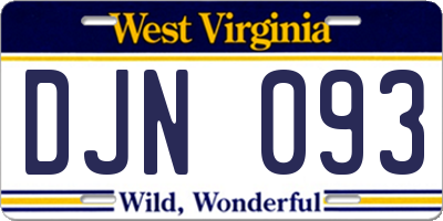 WV license plate DJN093
