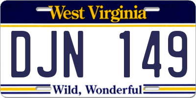 WV license plate DJN149
