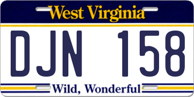 WV license plate DJN158
