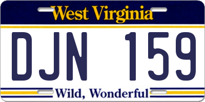 WV license plate DJN159