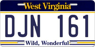 WV license plate DJN161