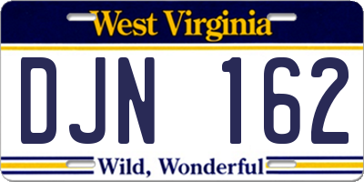WV license plate DJN162