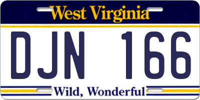 WV license plate DJN166