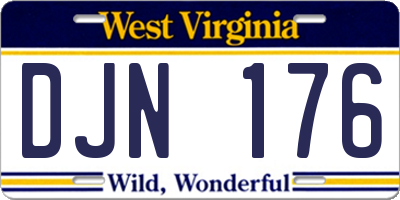 WV license plate DJN176