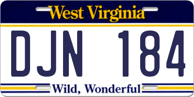 WV license plate DJN184