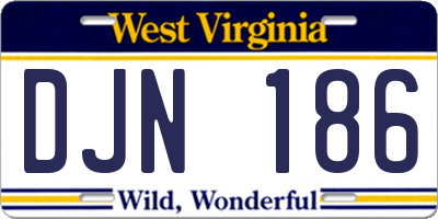 WV license plate DJN186