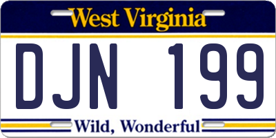 WV license plate DJN199
