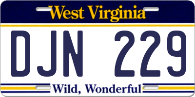 WV license plate DJN229
