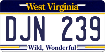 WV license plate DJN239
