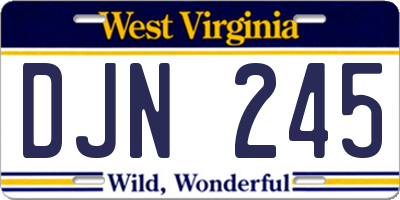 WV license plate DJN245