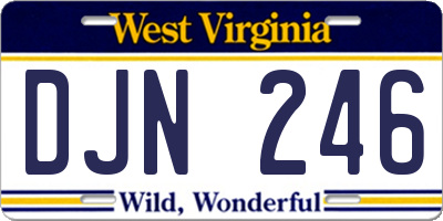 WV license plate DJN246