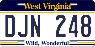 WV license plate DJN248