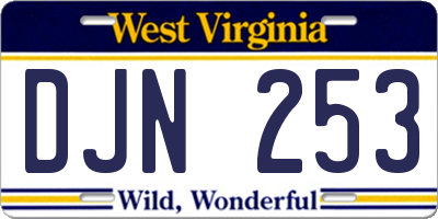 WV license plate DJN253
