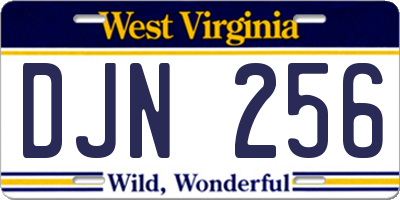 WV license plate DJN256