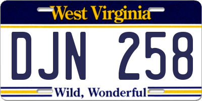 WV license plate DJN258