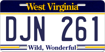 WV license plate DJN261