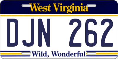 WV license plate DJN262