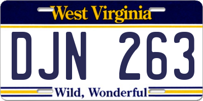 WV license plate DJN263