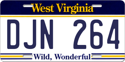 WV license plate DJN264
