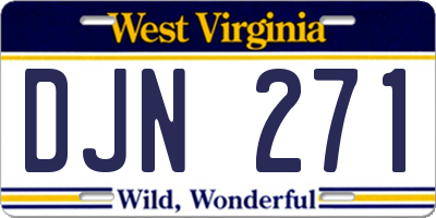 WV license plate DJN271