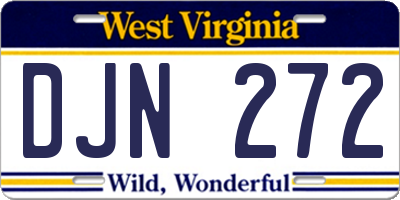 WV license plate DJN272