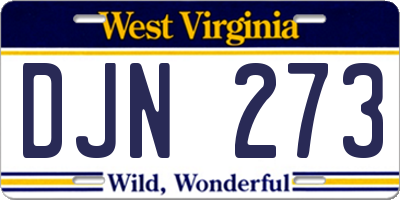WV license plate DJN273