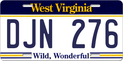 WV license plate DJN276