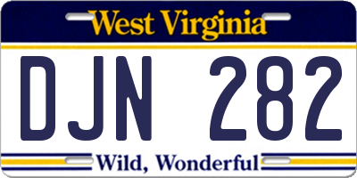WV license plate DJN282