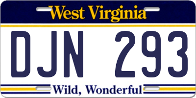 WV license plate DJN293