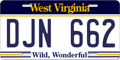 WV license plate DJN662