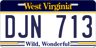 WV license plate DJN713