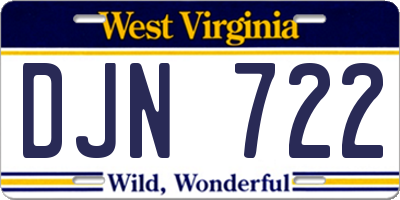 WV license plate DJN722