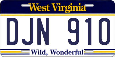 WV license plate DJN910