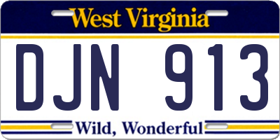 WV license plate DJN913