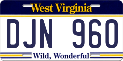 WV license plate DJN960