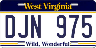 WV license plate DJN975