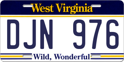 WV license plate DJN976