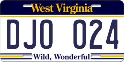 WV license plate DJO024