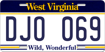 WV license plate DJO069